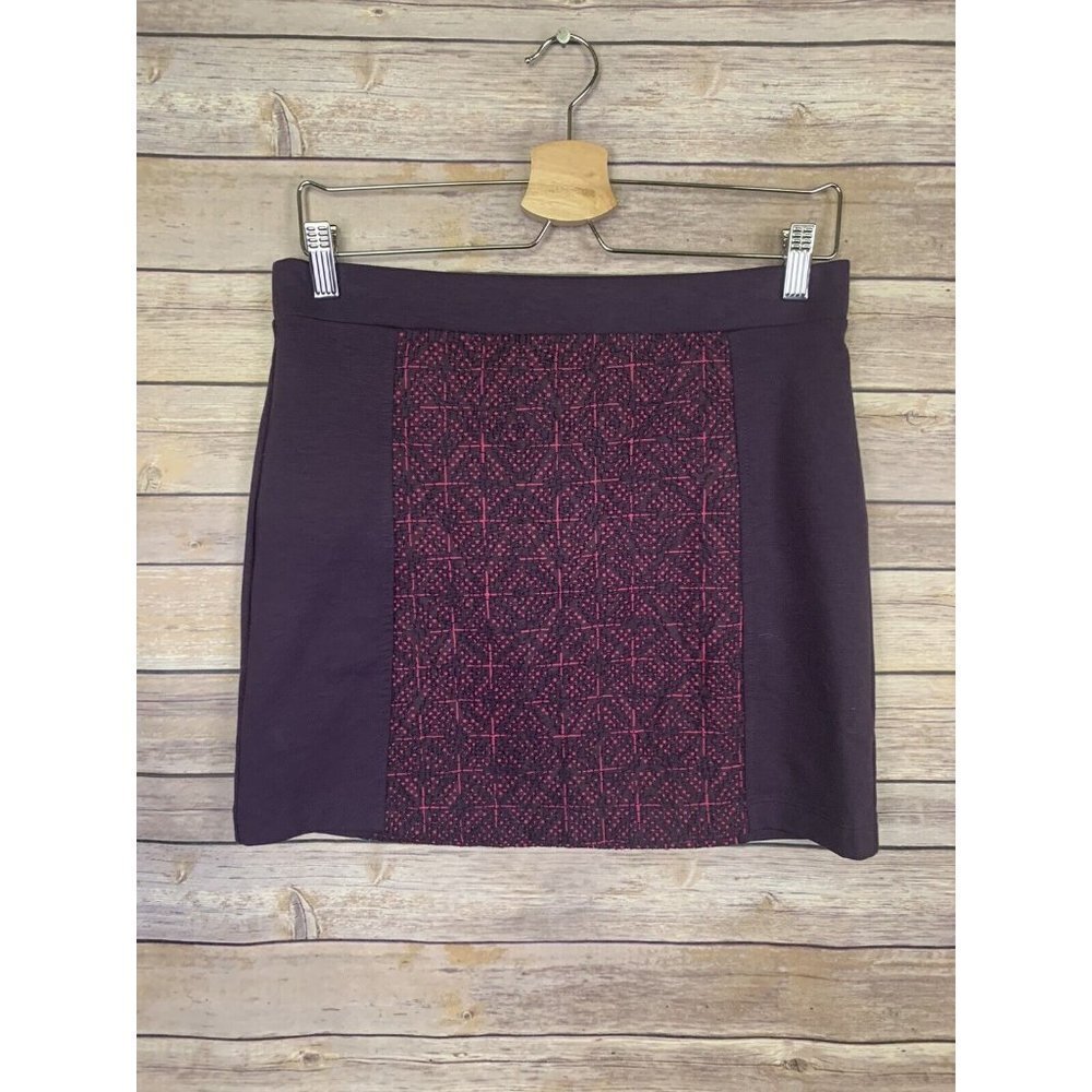 American Eagle NWT Womens 10 Pencil Skirt Purple Pink Panel Style Stretchy Zip